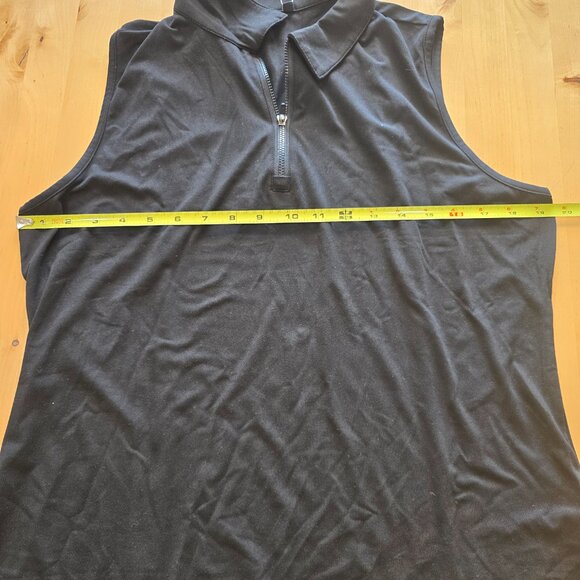Soneven Womens Golf Tank Top Sz XL Black Sleeveless Zip Extra Large Collar NWT - Picture 4 of 6
